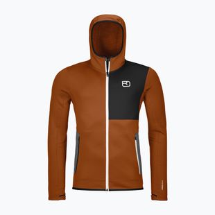 Men's ORTOVOX Fleece Hoody bristle brown sweatshirt