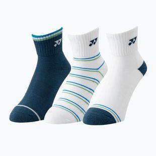 Socks YONEX 19236 Quarter 3 pairs navy/white/green