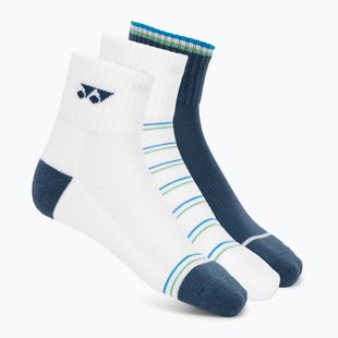 Socks YONEX 19236 Quarter 3 pairs navy/white/green