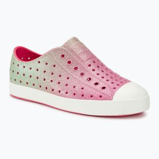 Native children's shoes NA-12100112 Jefferson Bling celery dazzle bling/ shell white