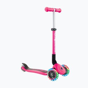 Globber Junior Foldable Lights deep pink children's three-wheeled scooter