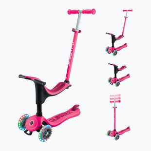 Globber Go.Up Sporty Lights fuchsia children's tricycle scooter