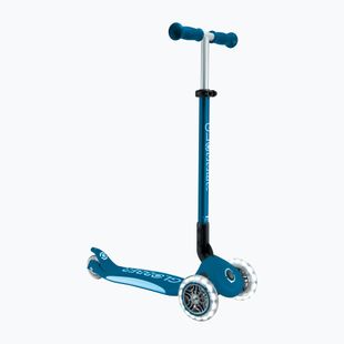 Globber Primo Foldable Plus Lights petrol blue children's tricycle scooter