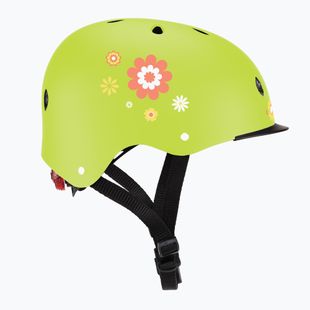 Globber Primo Fantasy children's helmet lime green flower