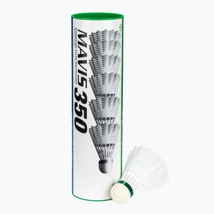 Badminton shuttlecocks YONEX Mavis 350 W 6 pack white