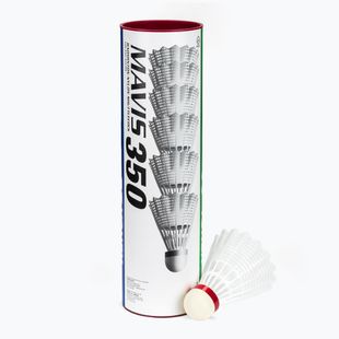 Badminton shuttlecocks YONEX Mavis 350 W 6 pack white