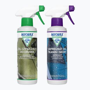 Nikwax Footwear Cleaning Gel + Fabric & Leather 2 x 300 ml Footwear Care Kit
