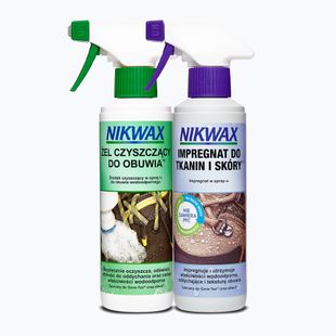 Nikwax Footwear Cleaning Gel + Fabric & Leather 2 x 300 ml Footwear Care Kit