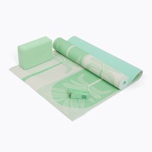 Yoga set Myga Sage Palm Yoga Set mat + block + green strap