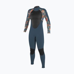 Children's wetsuit O'Neill Girls Epic 4/3 Back Zip Full copen blue/painted tropics/copen blue