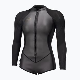 Women's wetsuit O'Neill Bahia 2/1 mm Front Zip Short Spring glide black/black
