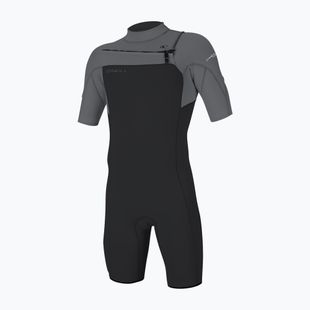 Men's swimming wetsuit O'Neill Hammer 2mm Chest Zip SS Spring IS6 tempered steel/smoke/smoke