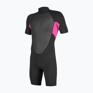 Children's swimming wetsuit O'Neill Youth Reactor-2 2mm Back Zip SS Spring black/berry