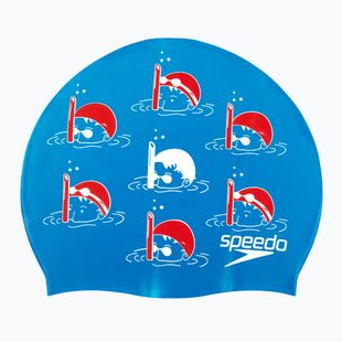 Speedo children's swimming cap Slogan Print blue