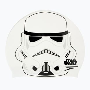 Speedo Slogan Print white/grey children's swimming cap