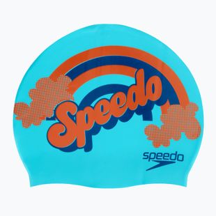 Speedo Slogan Print children's swimming cap blue/navy