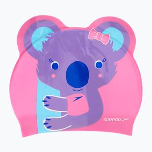 Speedo Plain Moulded Silicone pink children's swimming cap