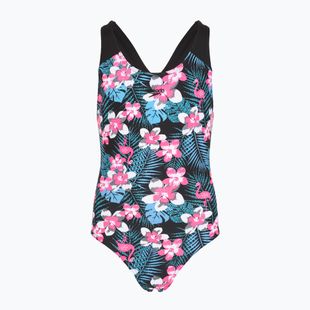 Speedo Allover Splashback blue/pink children's one-piece swimsuit