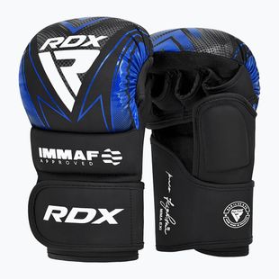 Grappling gloves RDX IMMAF Approved Shooted Grappling blue