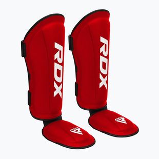 Foot and tibia protectors RDX T1 Shin Instep Molded King red/white