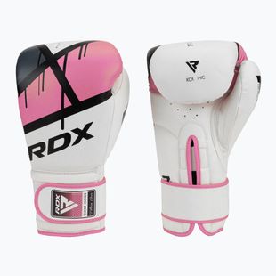 Women's boxing gloves RDX BGR-F7 white and pink BGR-F7P