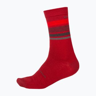 Endura BaaBaa Merino Stripe red cycling socks