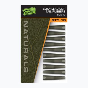Fox International Naturals Size 10 Slik Lead Clip Tail Rubber 10 pcs.