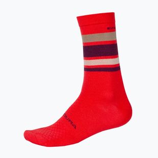 Endura BaaBaa Merino Stripe cycling socks pomegranate