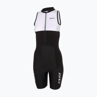 Women's triathlon suit ZONE3 Lava Long Distance Trisuit black/white/green