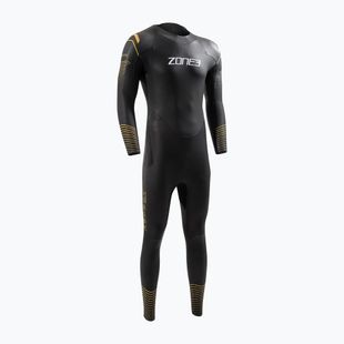 Men's ZONE3 Thermal Aspect Breaststroke wetsuit black/orange/yellow