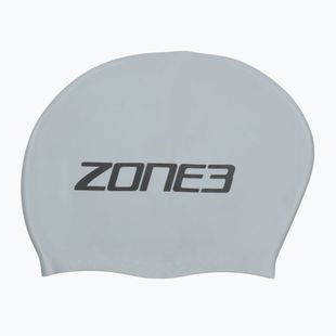 ZONE3 Long Hair silver swimming cap