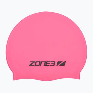 ZONE3 Silicone Swim cap hi-vis pink swimming cap