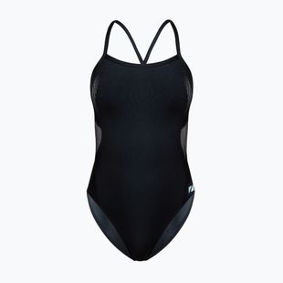 Women's one-piece swimsuit ZONE3 Strap Back black