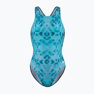 Women's one-piece swimsuit ZONE3 Classic teal tie-dye