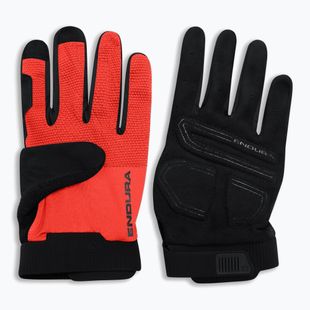 Endura Loop Full Finger cycling gloves flame red