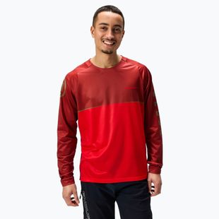 Men's Endura Core Printed flame red cycling longsleeve