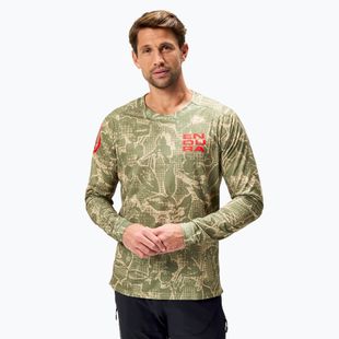 Men's Endura Grid Floral Ltd cycling longsleeve tweed green