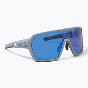 Endura Singletrack dreich grey/blue revo smoke/clear silver flash mirror sunglasses