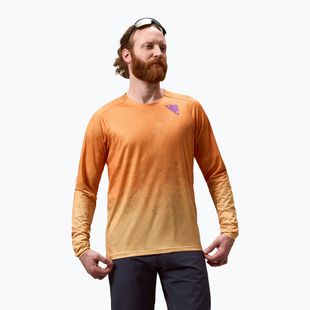 Men's cycling longsleeve Endura Singletrack Print end orange