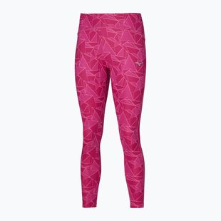 Women's running leggings Mizuno 7/8 Printed pink peacock