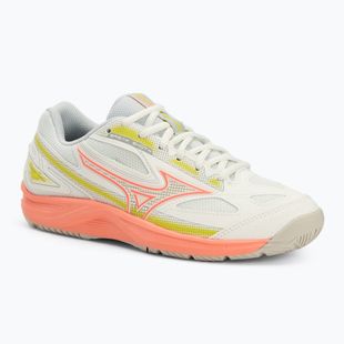 Women's tennis shoes Mizuno Break Shot 4 AC snow white/ neon flame/ ghost gray