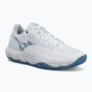 Women's tennis shoes Mizuno Wave Enforce Court CC white/ parisian blue/ plein air