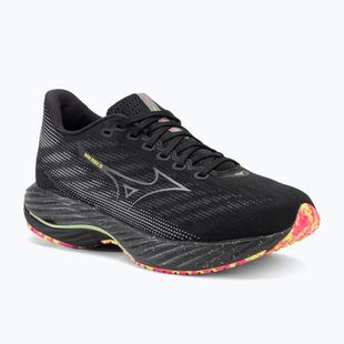 Men's running shoes Mizuno Wave Rider 28 black/silver/sunny lime