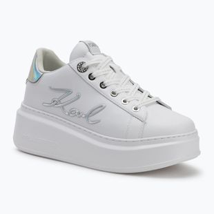 KARL LAGERFELD women's shoes Anakapri Signia white leather w/silver