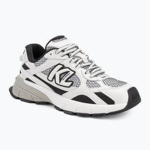 KARL LAGERFELD women's shoes Orion Sidetrim black leather/textile w/white