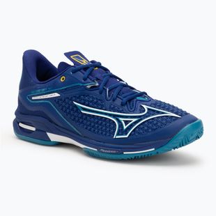 Men's tennis shoes Mizuno Wave Exceed Tour 6 CC bellwether blue/ white/ fjord blue
