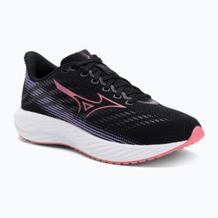 Children's running shoes Mizuno Enerzy Rider Jr black/camelliarose/ paisleypurple