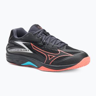 Mizuno Thunder Blade Z volleyball shoes black/neon flame/peacock blue