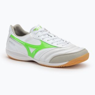 Men's football boots Mizuno Morelia Sala Elite IN white/neon green/galaxy silver