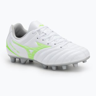 Children's football boots Mizuno Monarcida Neo III Select Jr Md white/neon green